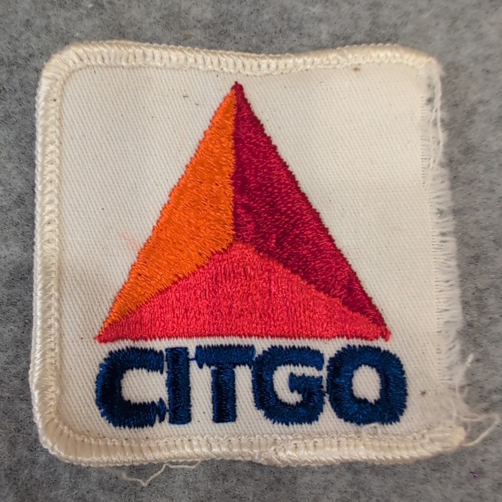 Vintage Citgo Gas Station Embroidered Patch Sew On Orange Red‎ Blue Logo